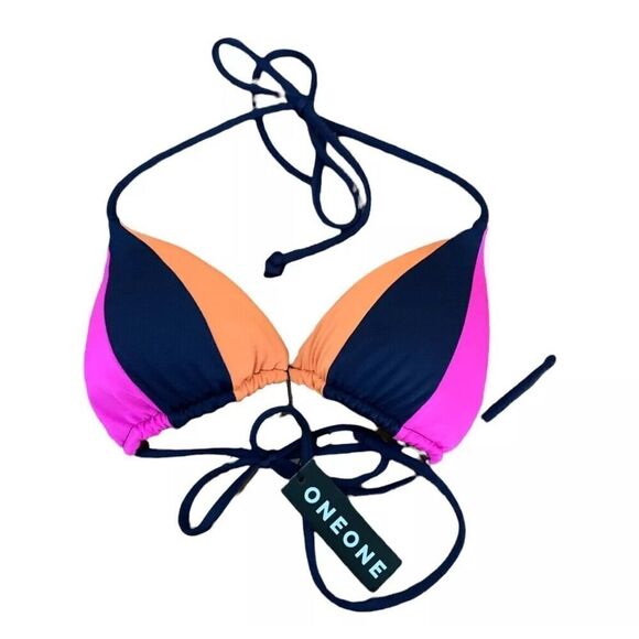 OneOne Swimwear Womens Colorful Lightly Padded Bikini Top ONLY US XL NWT - Picture 3 of 5